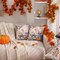 DFXSZ Fall Pillow Covers 18x18 inch Set of 2 Blue and Green Watercolor Pumpkin Fallen Leaves Decorative Throw Pillow Covers Autumn Thanksgiving Farmhouse Decoration for Home Couch TH27-E18